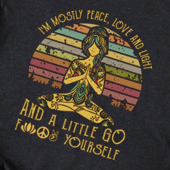 Graphic Short Sleeve Tee Peace, Love, Light, #%!* - Picture 3 of 7